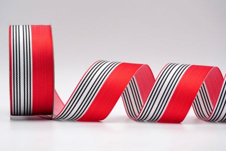 Червоно-півбіла стрічка з дизайном зі шовку_K1765-273
